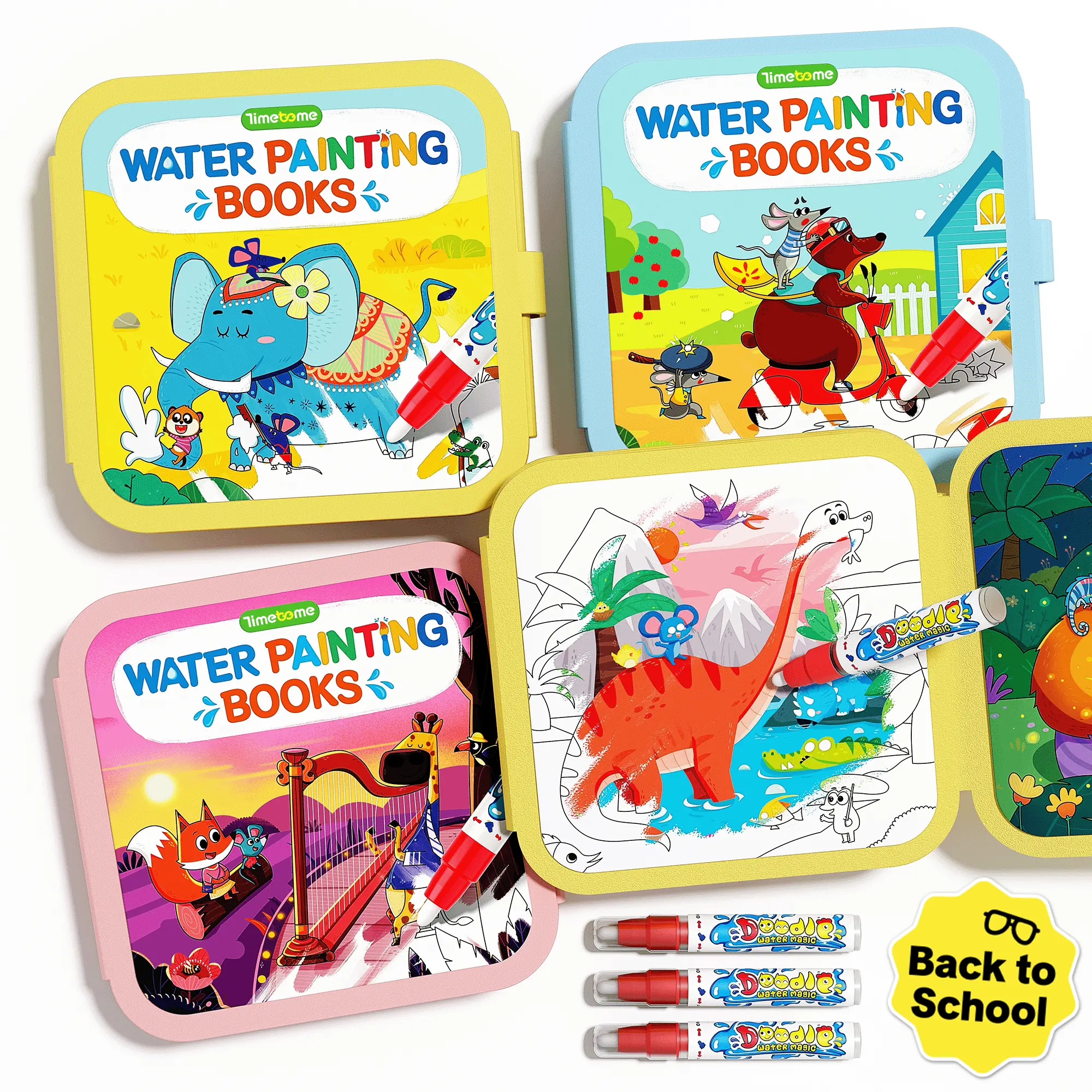 TimeTome Toddler Water Coloring Books - Reusable Fun Transportation & Pattern Themed Quiet Time Activities, Travel Toys for Young Minds, Educational Arts & Crafts Supplies,back to school,back to school haul