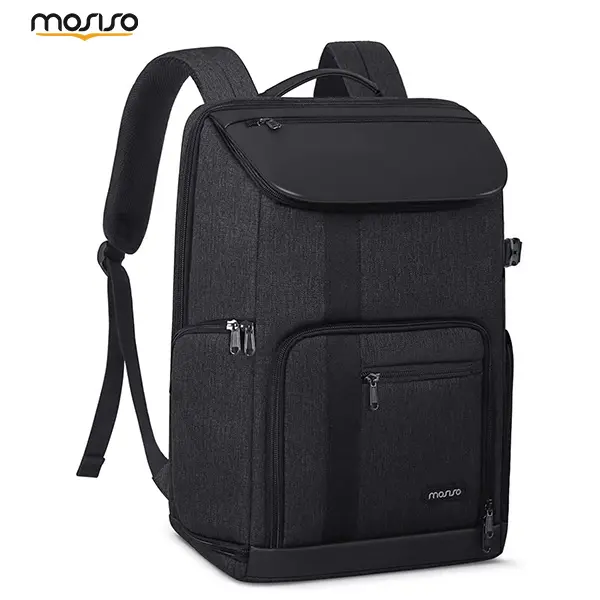 MOSISO Large Fabric Camera Backpacks - 17.3in Laptop Compartment, DSLR/SLR/Mirrorless Photography Bag with Tripod Holder, Rain Cover, Waterproof Shockproof Travel Case for Canon Nikon Fuji Sony