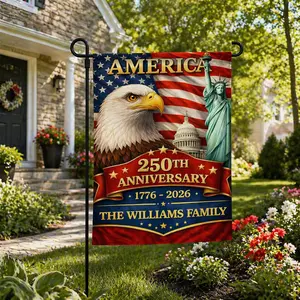 250 Anniversary Usa Garden Flags for Outside, 250 Anniversary USA Flag with Fireworks Design,  1776-2026 Patriotic 4th of July Decorations Yard Sign Double-Sided Waterproof Flag 12x18 Inch 250 Year American Flag