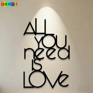 1pc "All You Need Is Love" Metal Wall Art "All You Need Is Love" Statue Mural, Ideal Gift for Valentine's Day, Wedding, Love-InspiredPerfect for Bedroom Wall & Garden Fence, Romantic Home Decor Enthusiasts, Powder-Coated Metal Wall Decor