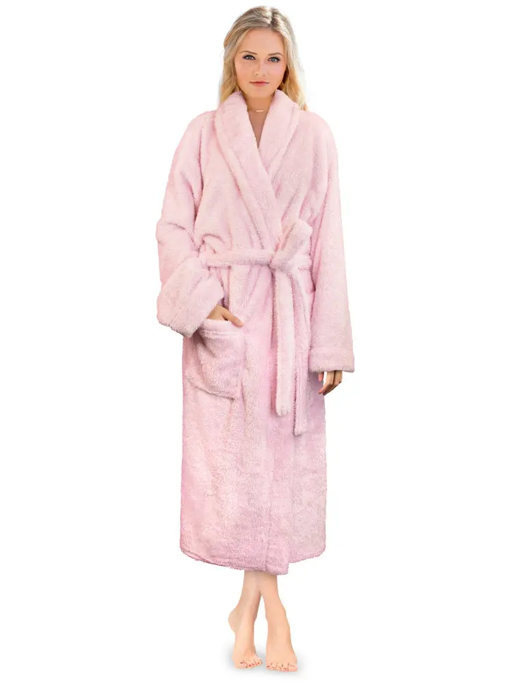 PAVILIA Premium Womens Plush Soft Robe Fluffy, Warm, Fleece Sherpa Shaggy Bathrobe