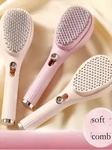 Portable Telescopic Comb White Pink Scalp Massage Brush Self-Cleaning Hair Comb Women Salon Styling Tool Compact Magic Comb Soft Bristle Brush