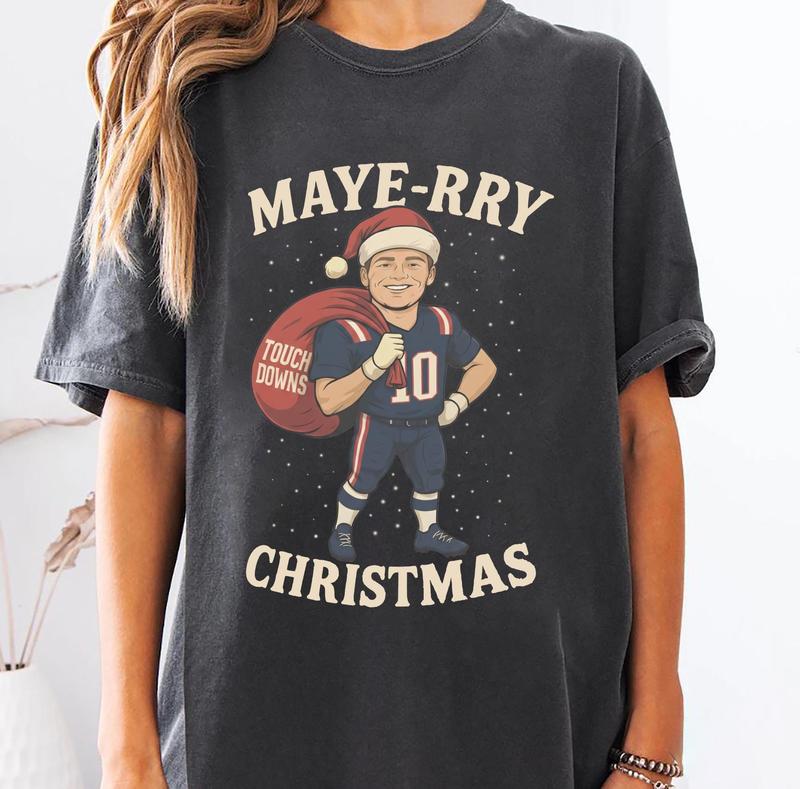 Drake Maye New England Christmas Shirt, Patriots Unisex XMAS Gift , Xmas New England Football Sweatshirt