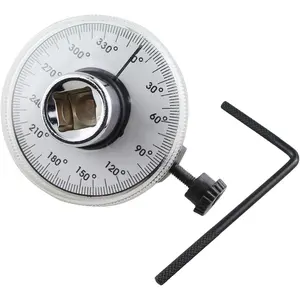 360 Degree Adjustable Drive Torque Gauge Wrench Set 1/2inch Torque Angle Gauge Tool with Wrench Silver Steel Professional Measuring Tool for Specifying Torque and Angle Setting Fastener