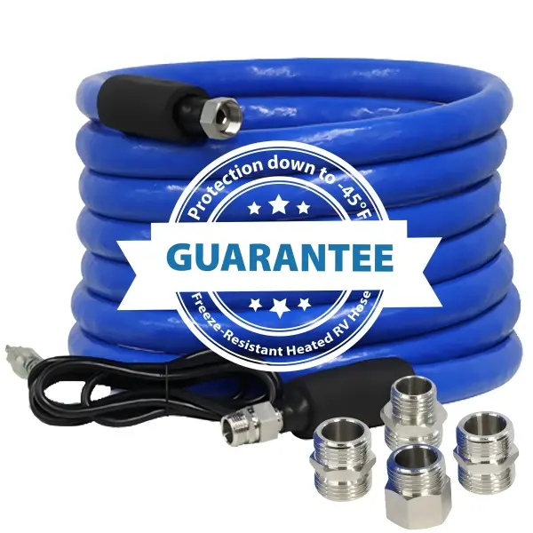 Heated Water Hose for RV and Garden Down to -45°F Self-Regulating 5/8" Automatic Self-regulating Drinking Safe, Durable & Flexible, Reliable Outdoor Water Supply in Cold Weather