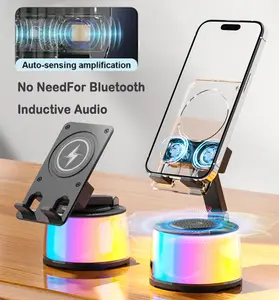 8-in-1 Wireless Bluetooth Speaker with 3000mAh Power Bank | Multi-functional Charger, LED Ambient Lights & Tablet Stand | Perfect for Travel, Home & Gift Giving Audio Phone magnetic phone holder Adjustable Rotatable Electronic Smartphone