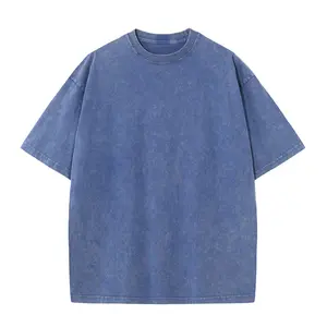 Men's Oversized Acid Wash T-Shirts Vintage Heavyweight Cotton Baggy Fit Casual Streetwear Tees for Gym Workout Daily Wear