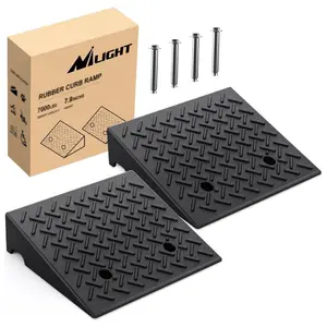 Nilight 7.9 Inch 7000lbs Load Capacity Rise Height Heavy Duty Rubber Curb Ramp (Pair)