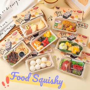 Funny Simulation Food Fidgets Toys Sushi Fruit Mochi Squishy Sensory Toy for Kids Adults TPR Squeeze Stress Relief Abreact Toy Food Squishy