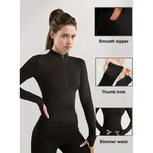 Women's slim yoga cloth, sun protection fitness top, jacket, breathable and stretchy, quick-drying long-sleeved sportswear