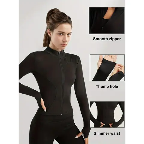 Women's Slim Fit Quick-Dry Long Sleeve Sports Sweatshirt - UV Sun Protection, High Stretch, Breathable, Activewear Clothes, Athletic Apparel, Universal Female All-Seasons Sports Outerwear for Yoga, Gym