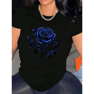 Womens TShirt Comfortable Crew Neck Casual Cotton Blend ShortSleeves Soft Breathable Top Womenswear Tshirt Summer Spring Streetwear Fabric