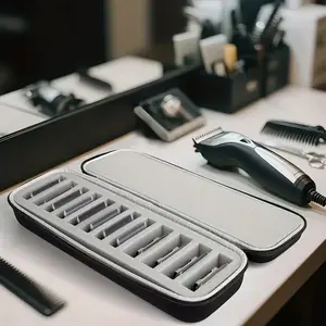 Hair Clipper Blade Protection Cover, Compatible with Andis Oster Wahl Babyliss Detachable Hair Clippers, Metal Guard Storage Box