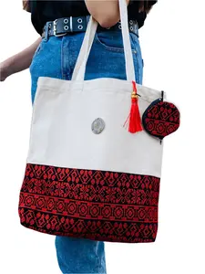 Handcrafted Palestinian Tote Bag with Traditional Embroidery Tatreez