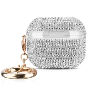 Full Bling Rhinestone Case for Apple AirPods 3 Generation 3rd with Keychain, Headphone, Wireless