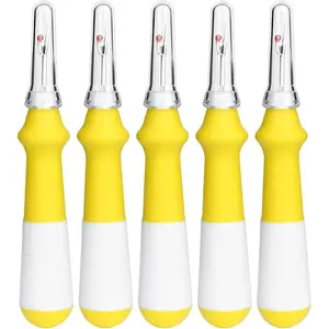 5 Pcs Ergonomic Grip Yellow Seam Ripper Set, Thread Remover Tool for Sewing Crafting Removing Embroidery Hems Seams