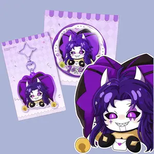 Pierrot Freak Circus Jester keychain& pin Creepy Cute Alt Circuscore Collectible | Gothic Kawaii Handmade