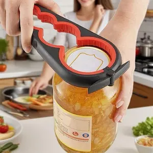 4 in 1 Can Opener, 1 Count Manual Jar Opener for Elderly, Arthritis Hand and Any Strength Low People, Kitchen Gadgets for Home Dining Room Picnic