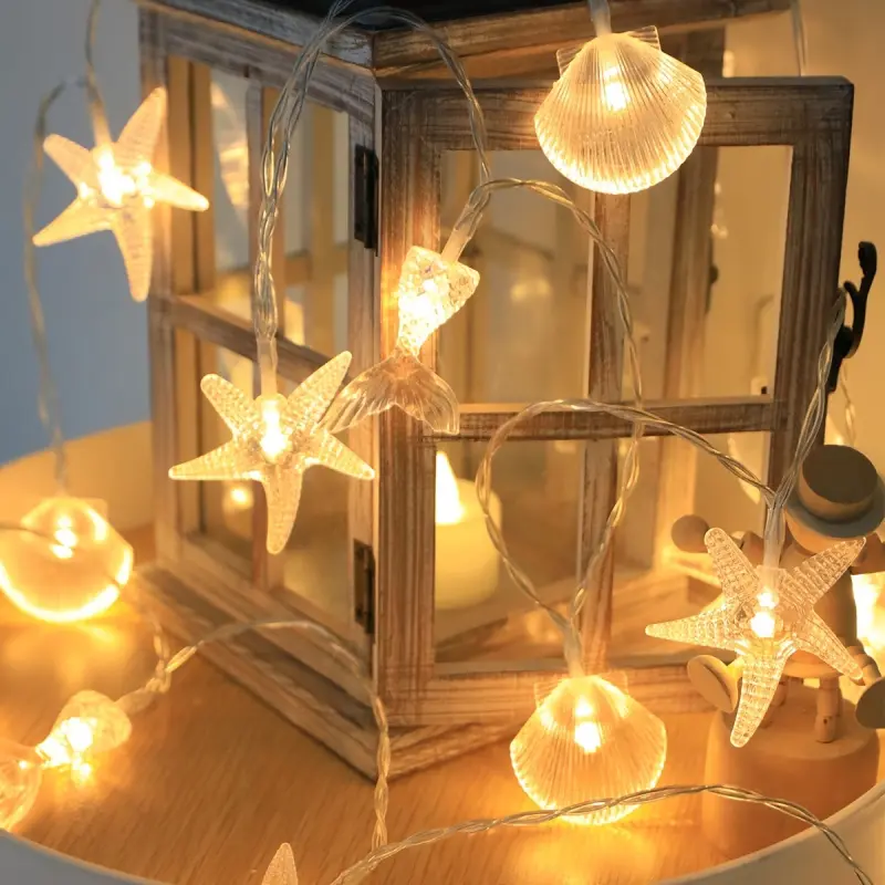 1pc String Light Seashell Marine Animals Mixed Light For Bedroom Party Birthday Wedding Led Light String Lamp Led String Lights