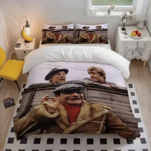 3Pcs Only Fools and Horses Classic British TV series Blackadder starring Themed Polyester Vibrant Bedding Set, Colorful Art Print, Warm Christmas Gift, Great for Home & Guest Room, 1 Duvet Cover + 2 Pillowcases (No Insert)