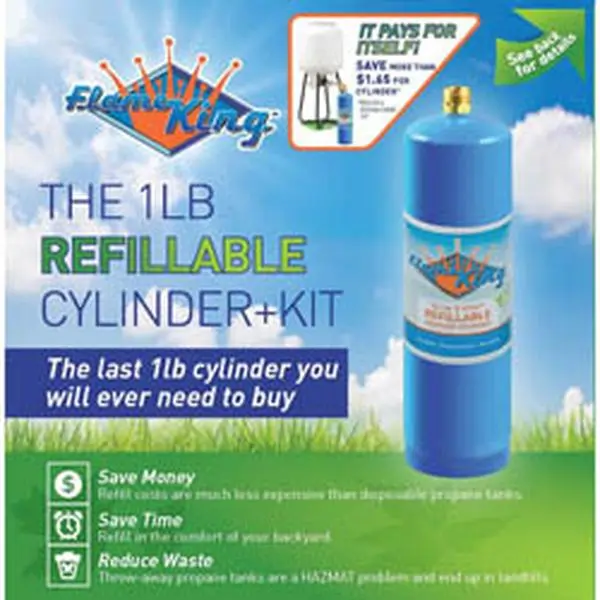 Flameking Cylinders YSN1LBKT-14 1 lbs Refillable Cylinder Kit