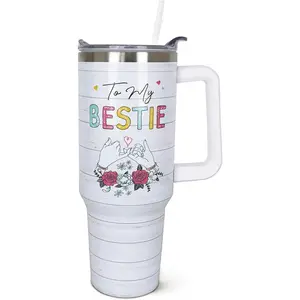 Best Friend Birthday Gifts Best Friend Gift for Women Bestie Birthday Christmas Gifts 40 oz Tumbler with Handle and Straw, Reusable Insulated Stainless Steel Best Friend Tumblers