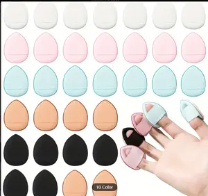 10/20 PCS Mini  Triangle Makeup Puff Finger Soft Makeup Puff Setting Sponge Mineral Powder Body Powder Cosmetic Foundation Cosmetic Finger Puff For Women