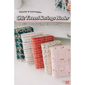 New small Chanel-style savings book, cash-saving binder, family accounting book, money-saving tool, portable hand ledger