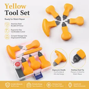 Watch Case Opener Tool Kit, Watch Back Remover Set with Polishing Stone & Seal Grease, Non-Slip Comfort Grip Handles, Watch Repair Accessory Set for Watchmaker & DIY Watch Fixing