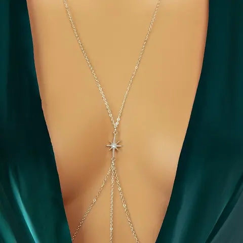 Rhinestone Star Decor Body Chain, Fashionable Lady Body Jewelry for Women, Elegant All-match Fashion Accessories for Daily Wear, Decoration