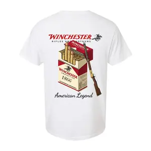Winchester Men's T-Shirt, American Legend, 1866 AmmoBox Graphic, Lever Action Rifle Print, Vintage HuntingApparel, Gun Enthusiast Gift, Cotton Short Sleeve, CowboyWestern Style tees quarter zip men lemon demon clothes gorlock destroyer tshirt