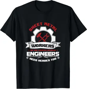 100% Cotton Awesome Sheet Metal Worker Engineer's Heroes Welder T-Shirt T-Shirt