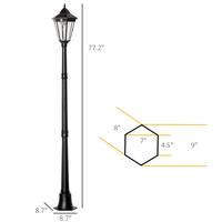 77", Vintage Style Solar Light, Black