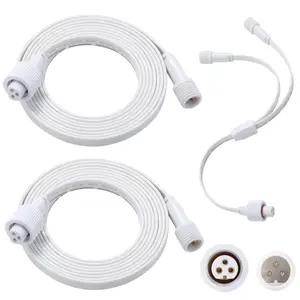 Permanent Outdoor Lights Extension Cable for Govee,Waterproof Extension Cord Compatible with Govee 3Pin and Y-Shaped Extension Cord (2PACK 6.2FT Extension Cable with Y-Splitter)