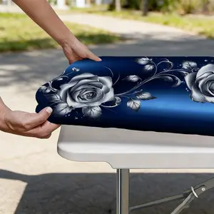 1pc elasticated tablecloth, digital printed long strip tablecloth, suitable for picnics, camping, parties, restaurants, kitchens, banquets, gardens and outdoor activities, does not include the table.