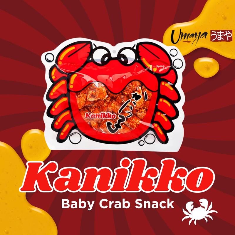 UMAYA - Okabe Kanikko - Ready To Eat Fried Japanese Baby Crabs - With A Hint Of Sweet Honey and Savory Seasonings - Crunchy Gourmet Snack From Japan - Individual 2.3oz (65g) Snack Size Bag - Pack of 1