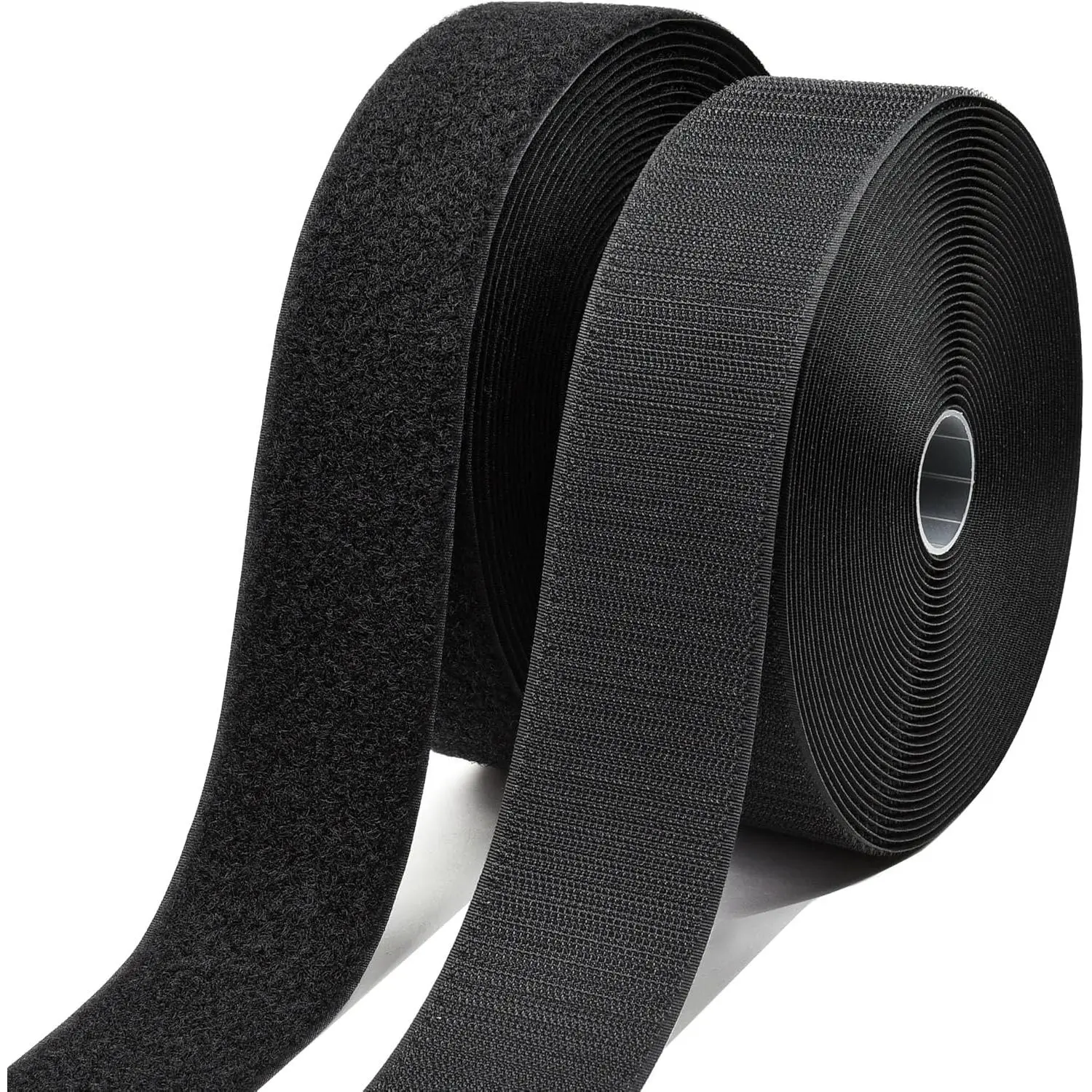 2 Inch x 33   Sew  Hook and Loop Roll, Black Non-Adhesive Nylon Fabric Fastener Strips for Clothing Shoes and Hats Sewing,  Grip