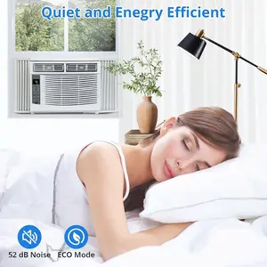 6000 BTU Multiple Modes,  Window Air Conditioner - Ultra Quiet 50 dB Cooling for Rooms Up to 250 Sq.Ft Compact Window AC  Washable Filter, Easy Install,