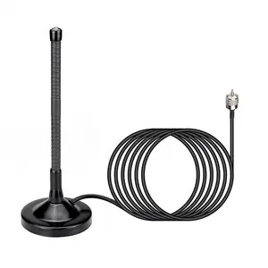 CB Radio Antenna with Magnetic Base, BNC Male Connector, 27MHz Mobile Antenna Compatible with AnyTone, Cobra CB Radio and Other Popular Models, 9-inch Height, Heavy Duty Magnet, for Cars and Trucks