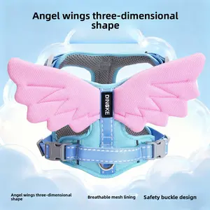 3D Angel Wings Dog Harness with Leash for Small Medium Large Dogs Outdoor Walking