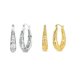 NARMO Vintage Floral Vine Hollow Earrings, S925 Silver Plated with White Gold, Elegant Nature Style Jewelry, Romantic Gift for Girls and Women on Anniversary, Christmas or Birthday