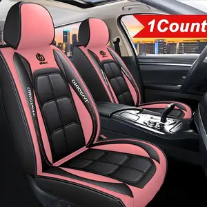 Universal PU Leather Car Seat Covers Set, Waterproof Front Row Protection Pads, Luxury Interior Accessories for 5-Seat Cars, Auto Seat Protectors