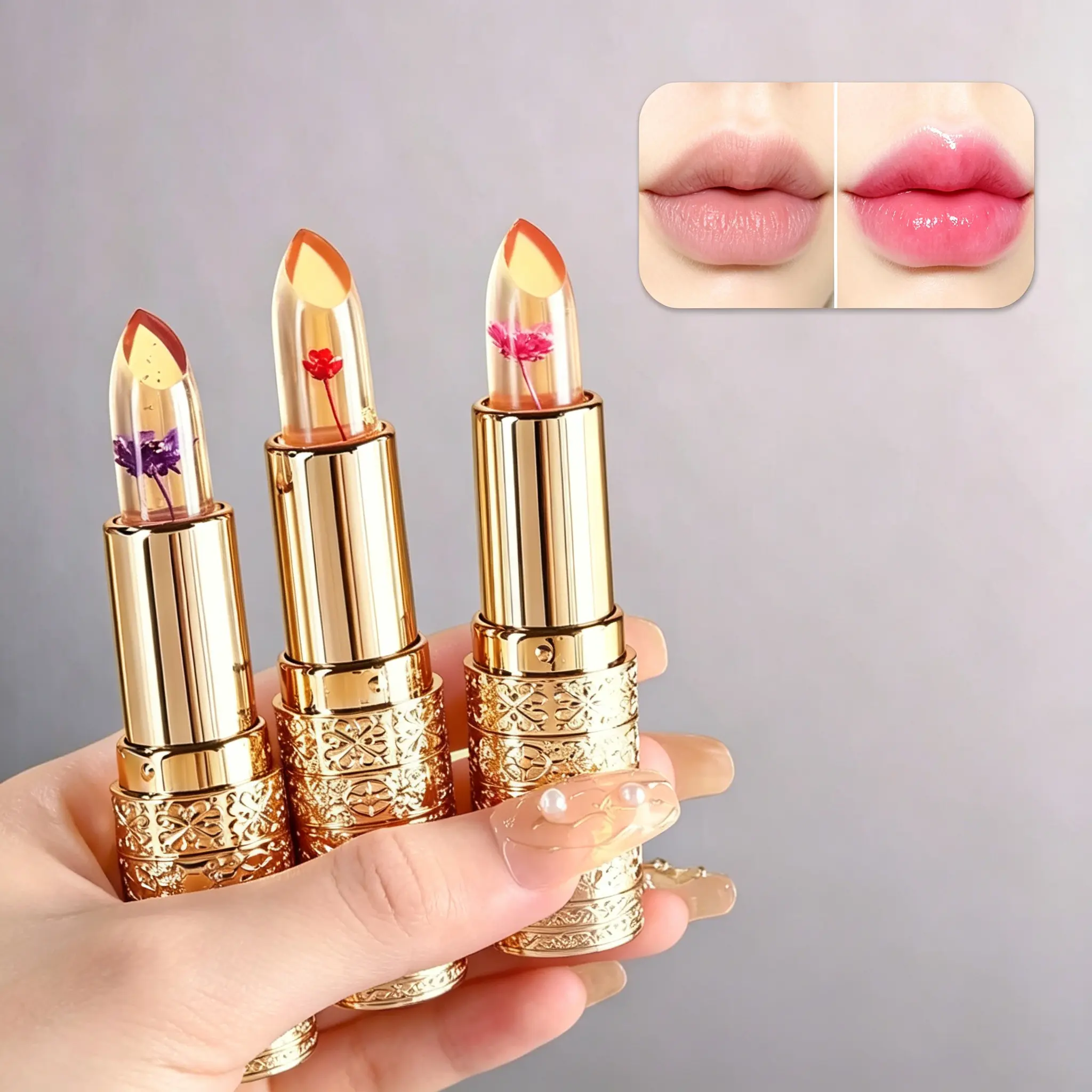 Long-Lasting Color-Changing Lipstick, 1 Box Moisturizing Hydrating Lipstick, Glossy Lipgloss Lip Glaze Stick, Plumping Juicy Lip Oil Lipstick, Lip Product for Girls & Women Hydrate Moisturizer