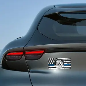 Thin Blue Line Sticker Code 4, Police Support Stickers, Thin Line Flag Car Decal, American Flag Thin Blue Line Decal for Cars, Trucks, Windows, Laptops