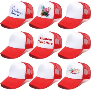 9 Pack Sublimation Blanks Baseball Cap Adjustable Polyester Mesh Cap Trucker Hats Adults Kids Youth