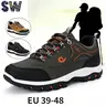 Men's Synthetic Lace-Up Fashion Low Top Hiking Shoes - Round Toe, Waterproof, Lightweight, Breathable, Soft, Flexible Rubber Sole All-Terrain Off-Road Casual Trainers for Outdoors, All Seasons
