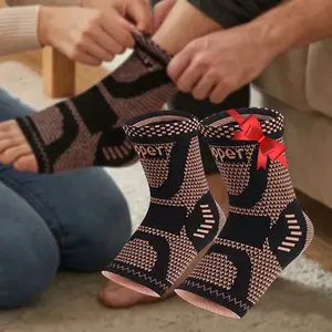 UGEM Copper Ankle Brace, Copper Infused Ankle Support Compression Sleeve for Men & Women, for Foot Pain Relief, Sprained Recovery, Achilles Tendonitis, Daytime or Night Use(L)