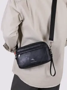 Men's crossbody bag, solid color, clean color, hand-held bag, zipper closure, fashionable, versatile, casual, simple, suitable for college students, campus work, commuting, shopping, men's crossbody bag