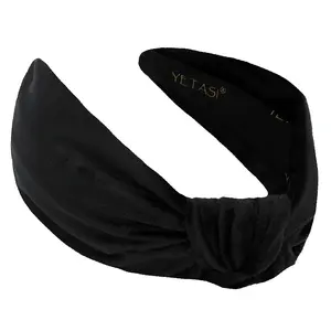 YETASI Velvet Knotted Headbands for Women - Fashionable Black Hair Accessories, Versatile & Stylish, Comfortable All Day, Easy Matching, One Size Fits All headband