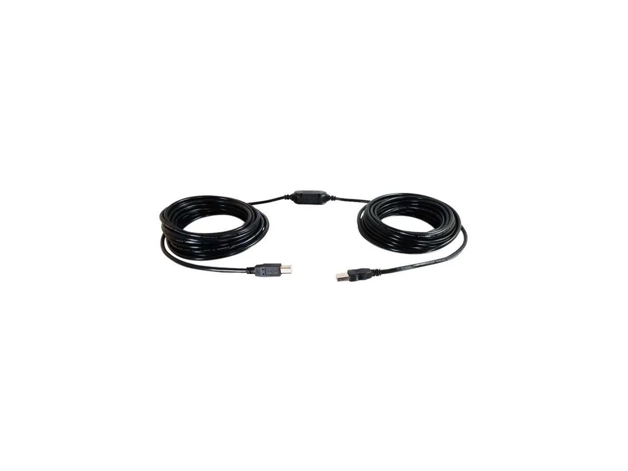 C2G 38989 USB Active Cable - USB 2.0 A Male to B Male Active Cable for Printers and Scanners, Center Booster Format, Black (25 Feet, 7.62 Meters)